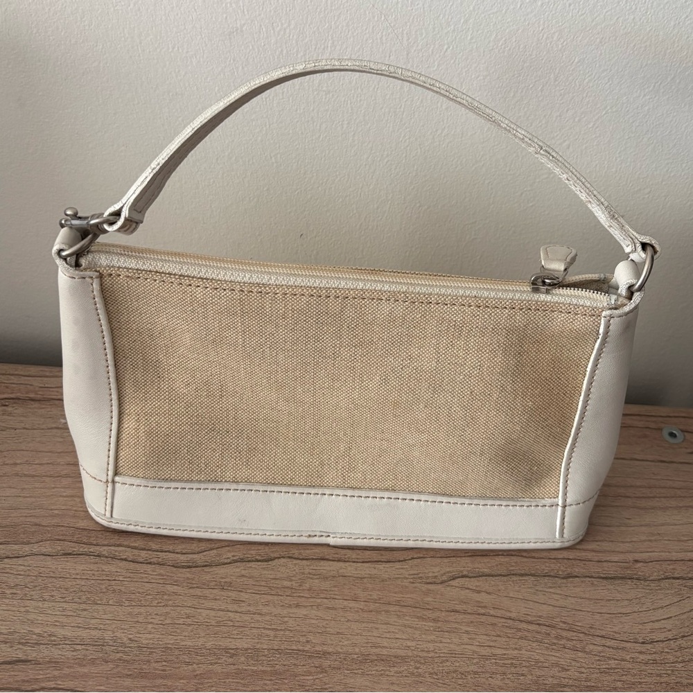 Coach Demi Bleecker 6115 Linen Leather Bag Purse pochette